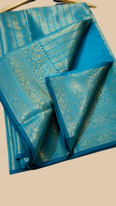 Aqua Blue Tissue Silk Saree